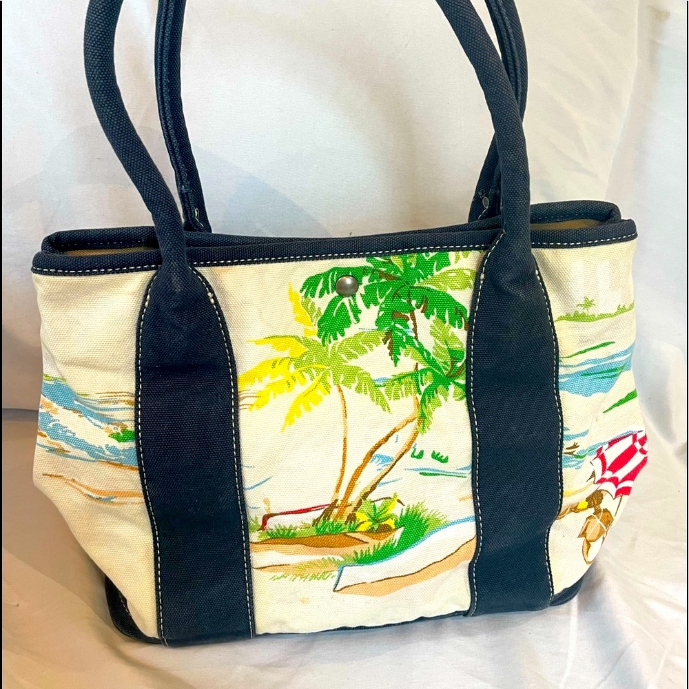 J.Crew beach patterned canvas bag